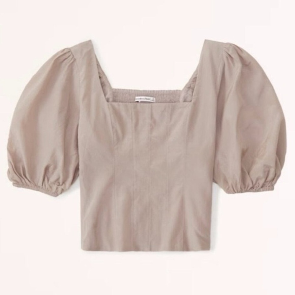 Abercrombie & Fitch Puff Sleeve Squareneck Top Size Small NWT